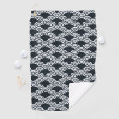 Blaue Seigaiha-Wellenmuster Golfhandtuch (Insitu)