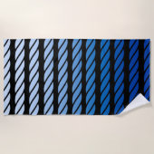 Blaue Seil-Art Stripes Dekor auf a Strandtuch (Vorderseite)