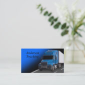 Blaue Semi mit Anhänger, Visitenkarte (Stehend Vorderseite)