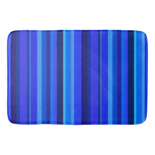 Blaue senkrechte Streifen Badematte