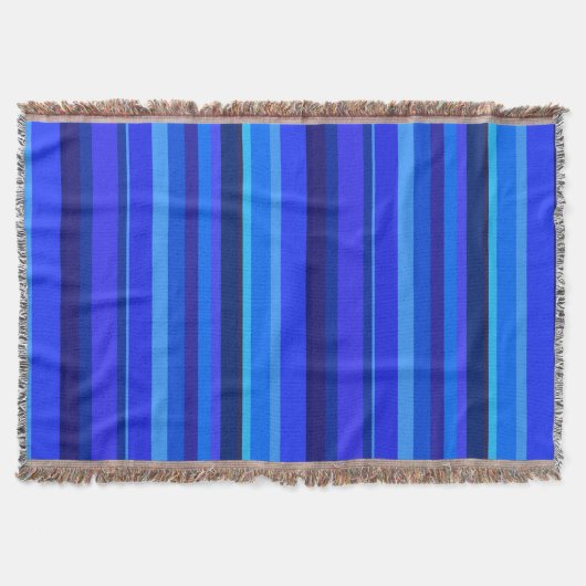 Blaue senkrechte Streifen Decke (Vorderseite)