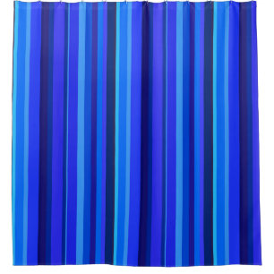 Blaue senkrechte Streifen Duschvorhang
