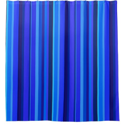 Blaue senkrechte Streifen Duschvorhang (Vorderseite)