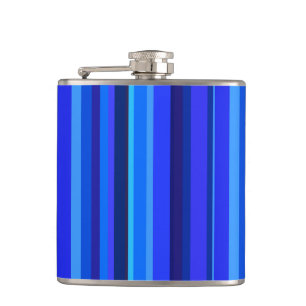 Blaue senkrechte Streifen Flachmann