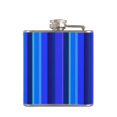 Blaue senkrechte Streifen Flachmann (Rückseite)