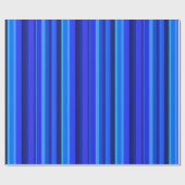 Blaue senkrechte Streifen Geschenkpapier (Flach)
