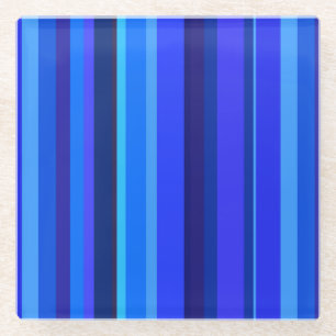 Blaue senkrechte Streifen Glasuntersetzer