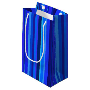 Blaue senkrechte Streifen Kleine Geschenktüte