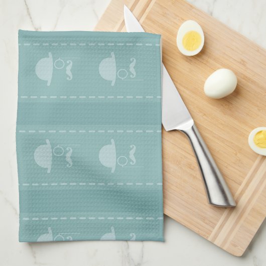 Blaue Sense und Hasen Geschirrtuch (Viertel Falte)