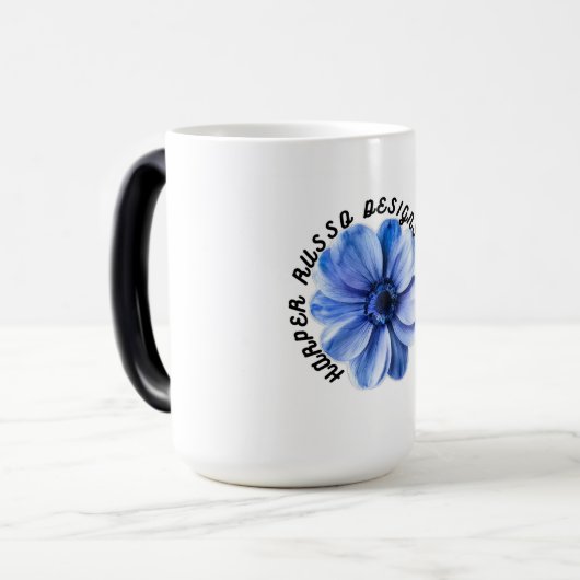 Blaue Serenity-Blumenkunst Verwandlungstasse (Vorderseite Links)
