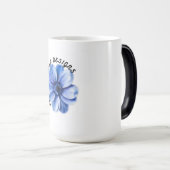 Blaue Serenity-Blumenkunst Verwandlungstasse (VorderseiteRechts)