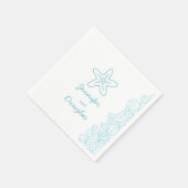 Blaue Servietten mit blauem weißem Papier (Ecke)