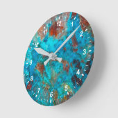 Blaue Shattuckit Runde Wanduhr (Winkel)