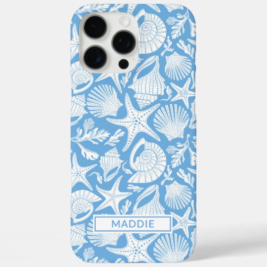 Blaue Shells Personalisiert Case-Mate iPhone Hülle (Rückseite)
