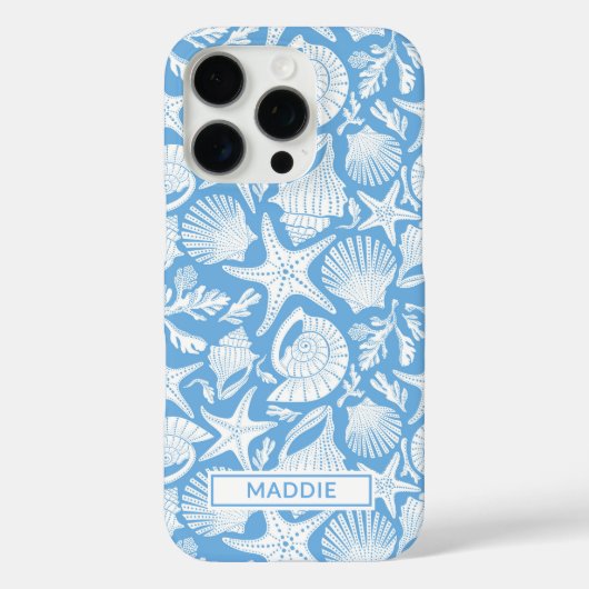 Blaue Shells Personalisiert Case-Mate iPhone Hülle (Rückseite)