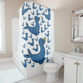 Blaue Siegel, weiße Kinder Duschvorhang (Beispiel)