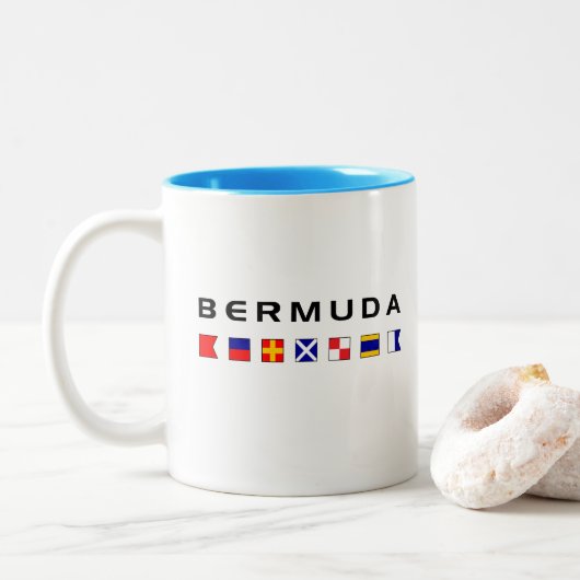 Blaue Signalleuchten der Bermuda Zweifarbige Tasse (Mit Donut)