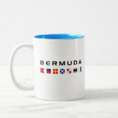 Blaue Signalleuchten der Bermuda Zweifarbige Tasse (Links)