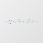 Blaue Signatur - einfaches Namensskript Fensteraufkleber (Blatt)