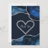 Blaue Silber-Achat-Geode Geburtstag Dankeskarte (Rückseite)