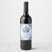 Blaue Silber Crown Wine Flasche Labels Weinetikett (Vorderseite)