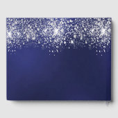 Blaue Silber-Glitzer-Monogramm Gästebuch (Rückseite)