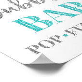 Blaue Silber-Konfetti-Bubbly-Bar-Schild Poster (Ecke)