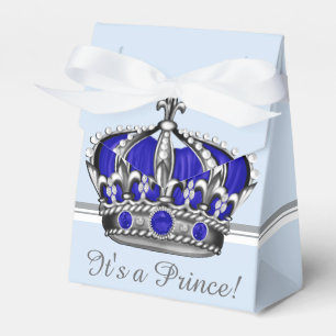 Blaue Silber-Kronenprinz-Junge-Baby-Party Geschenkschachtel