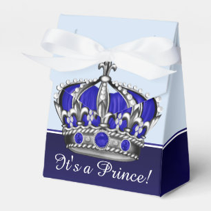 Blaue Silber-Kronenprinz-Junge-Baby-Party Geschenkschachtel
