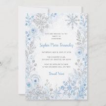 Blaue Silber-Schneeflocken-Blumen-Winter Sweet 16