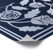 Blaue Silber-Schwert-Königliche-Hochzeit-Empfangss Poster (Ecke)
