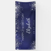 Blaue Silberblauer Glitzer Banner (Vertikal)