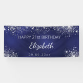 Blaue Silberblauer Glitzer Banner (Horizontal)