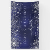 Blaue Silberblauer Glitzer Banner (Vertikal)