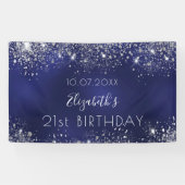 Blaue Silberblauer Glitzer Banner (Horizontal)