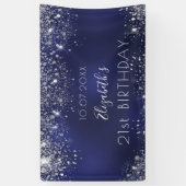 Blaue Silberblauer Glitzer Banner (Vertikal)