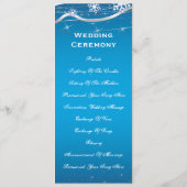 Blaue, silbergraue Schneeflocken-Hochzeitsprogramm Programm (Rückseite)