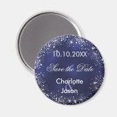 Blaue Silberhochzeit Speichern Sie den Datums-Magn Magnet (Vorderseite/Rückseite)