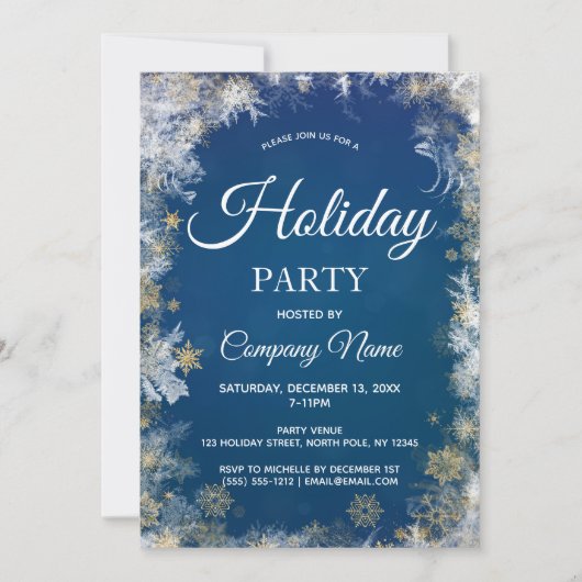 Blaue silberne einladung (Vorderseite)