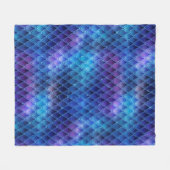 Blaue & silberne Glitzer-Drachenschuppen Fleecedecke (Vorderseite (Horizontal))