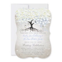 Blaue & silberne Herzblatt-Baum-Hochzeit im Woodsy