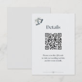 Blaue silberne Hochzeitsglocken Details Beilage Begleitkarte (Vorne/Hinten)