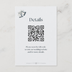 Blaue silberne Hochzeitsglocken Details Beilage Begleitkarte