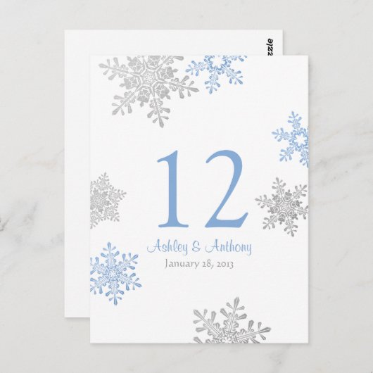 Blaue silberne postkarte (Vorne/Hinten)