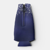 Blaue silberne Quinceanera-Glitzer Flaschenkühler (Rückseite)