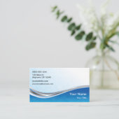 Blaue silberne Welle Visitenkarte (Stehend Vorderseite)