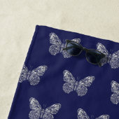 Blaue Silberschmetterlinge-Musterschrift Strandtuch (Beispiel)