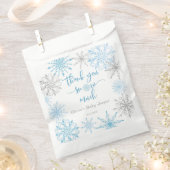 Blaue Silberschneeflocken Danke Schnee viel Geschenktütchen (Ausgeschnitten)