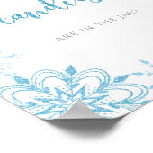 Blaue Silberschneeflocken Schau wie viele Bonbons Poster (Ecke)