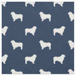 Blaue Silhouette der australischen Schäferhunde Stoff